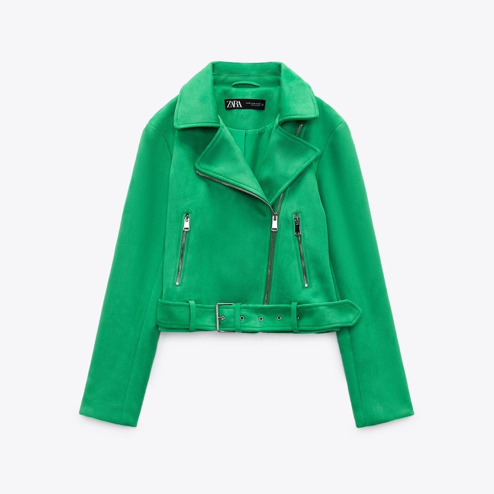 Zara - green moto jacket